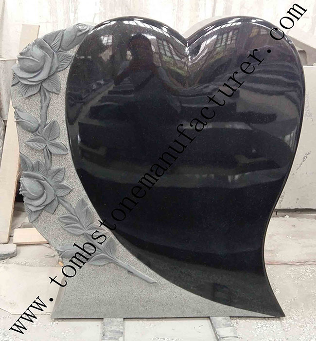 rose carving granite headstone19